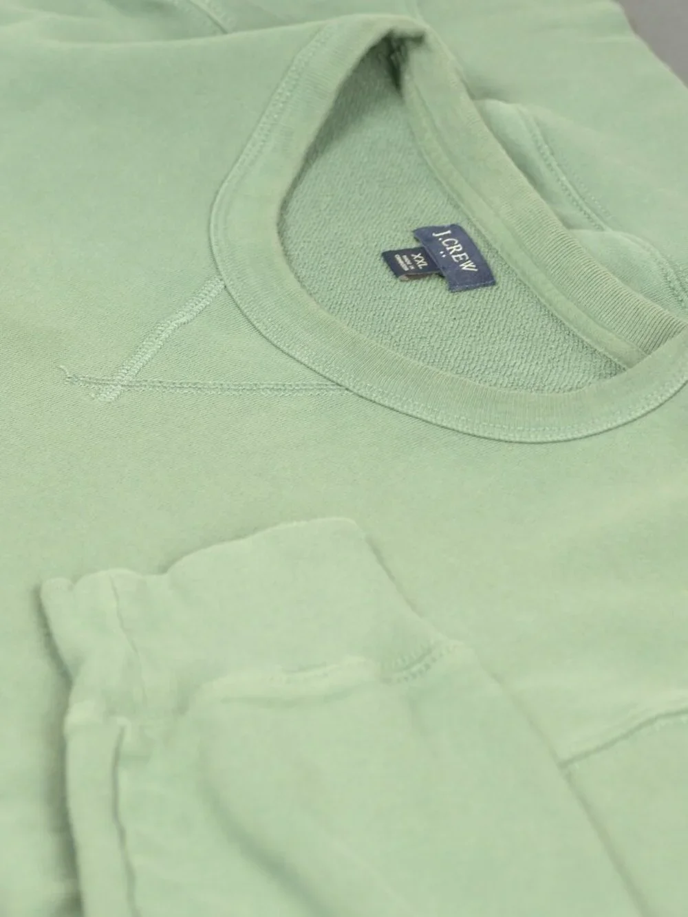 J.Crew Men's Heritage Fleece Crewneck Sweatshirt in Sage Green (XXL)